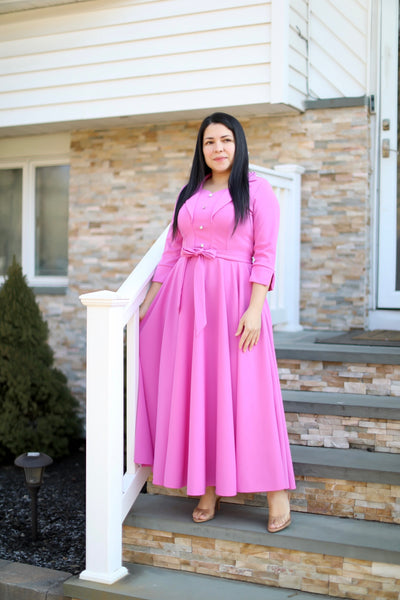 Eliana Pink Maxi Dress