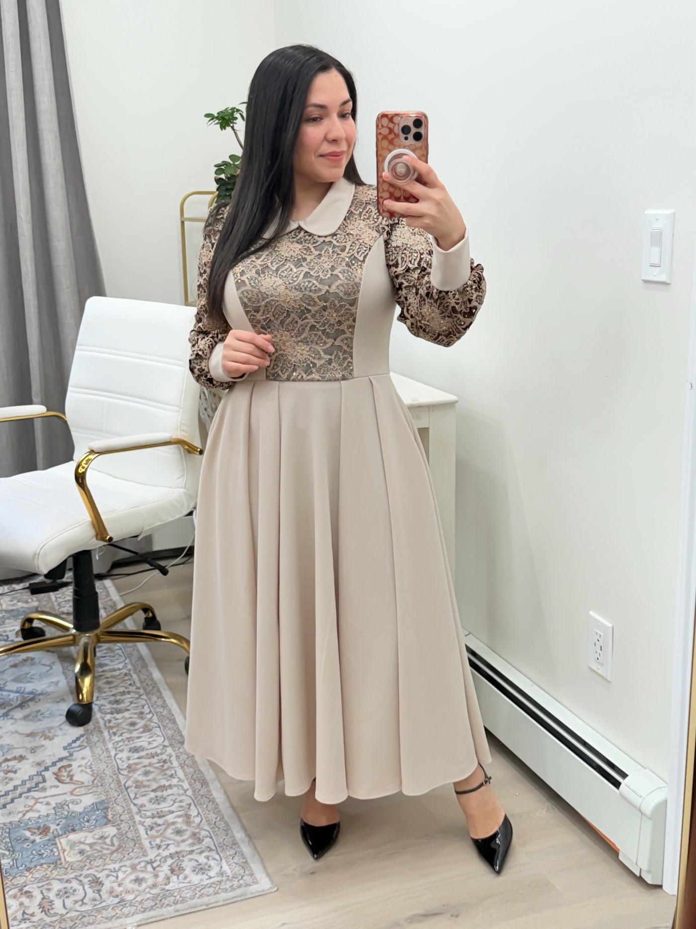 Cream Sparkles Maxi Dress