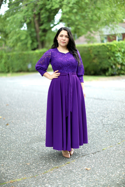 Purple Sequins Maxi Dress