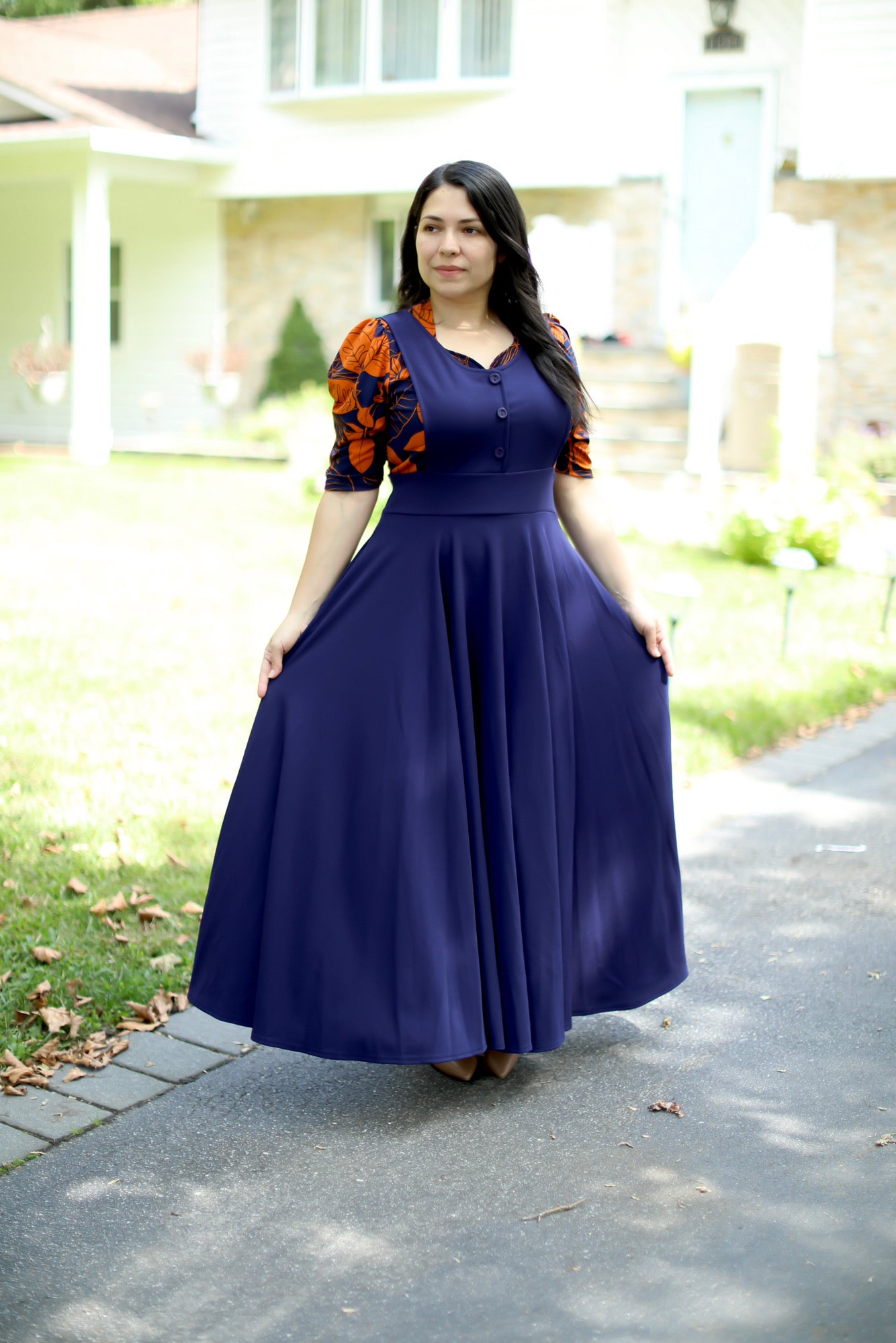 Zoe Navy Jumper Maxi Dress