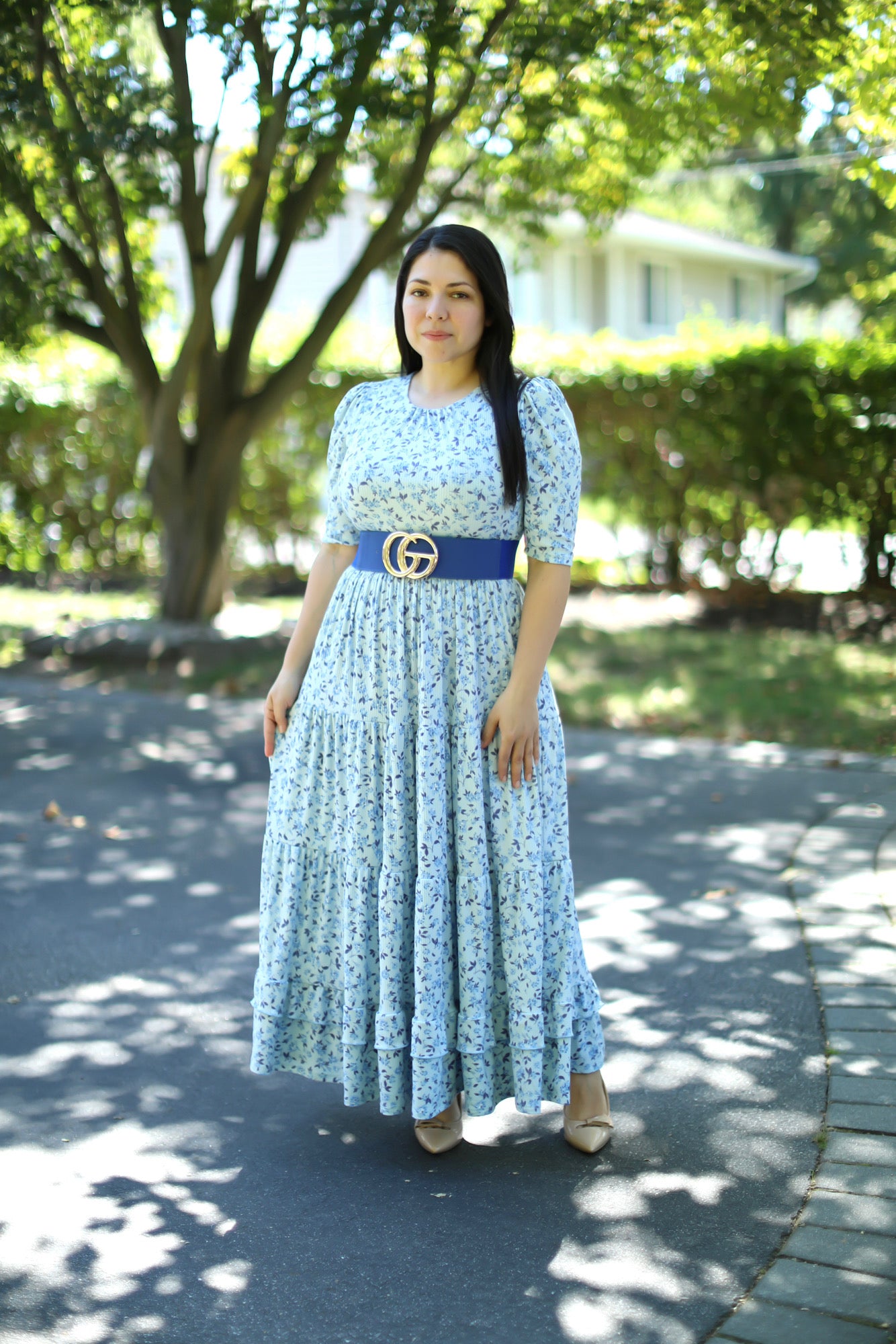 Blue Floral Maxi Dress