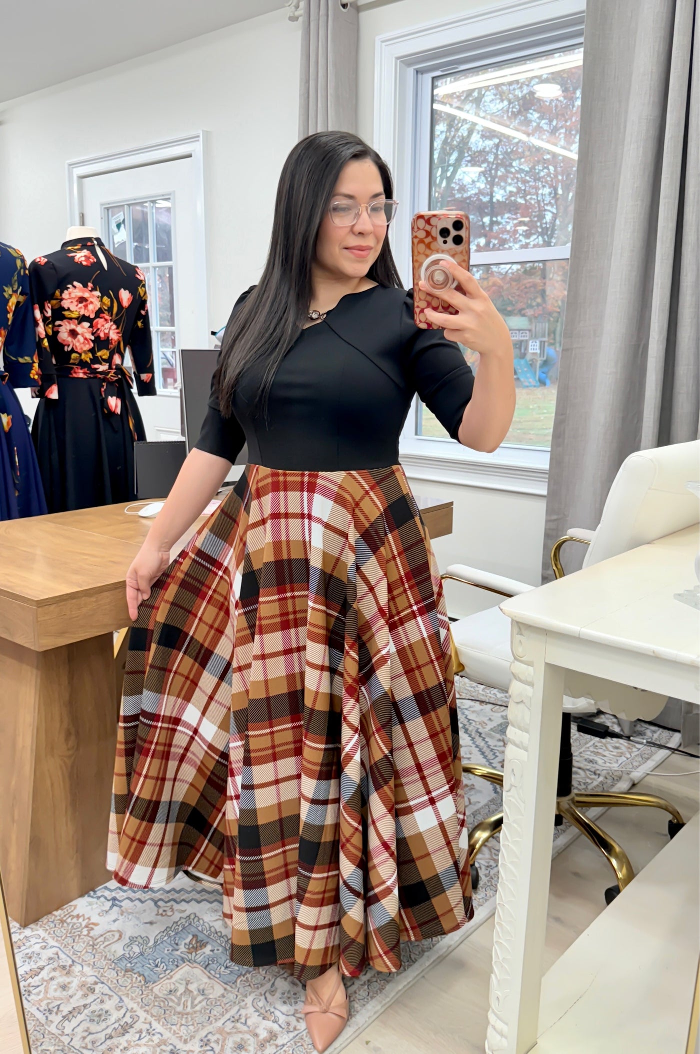 Moroccan Plaid Maxi Dress