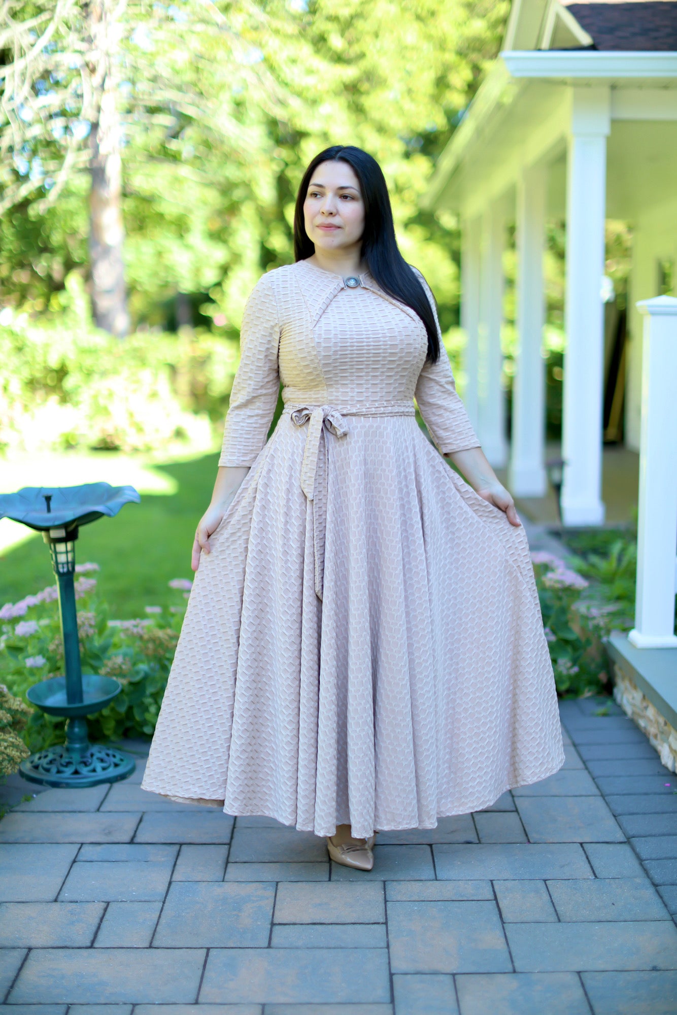 Beige Moroccan Maxi Dress