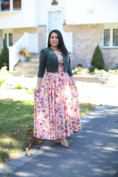 Kendra Olive Pink Maxi Dress
