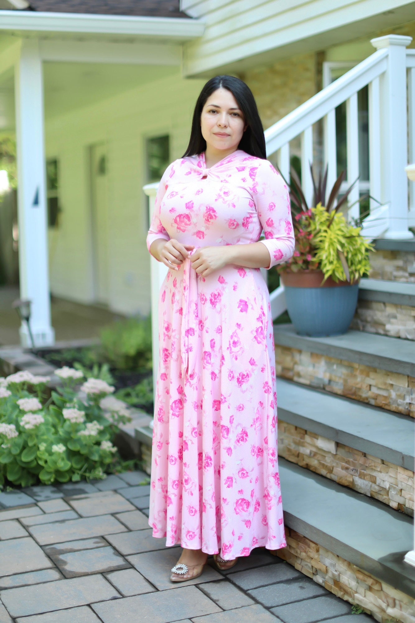 Soft Roses Maxi Dress