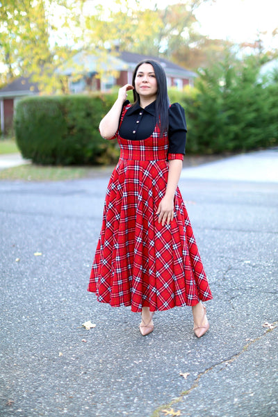Holidays Black Red Overall Maxi Dress