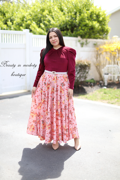 Rubí Salmon Floral Maxi Dress