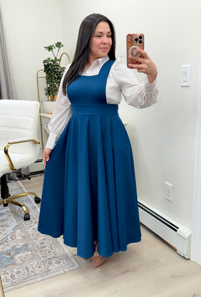 Teal Jumper Overall Maxi Dress