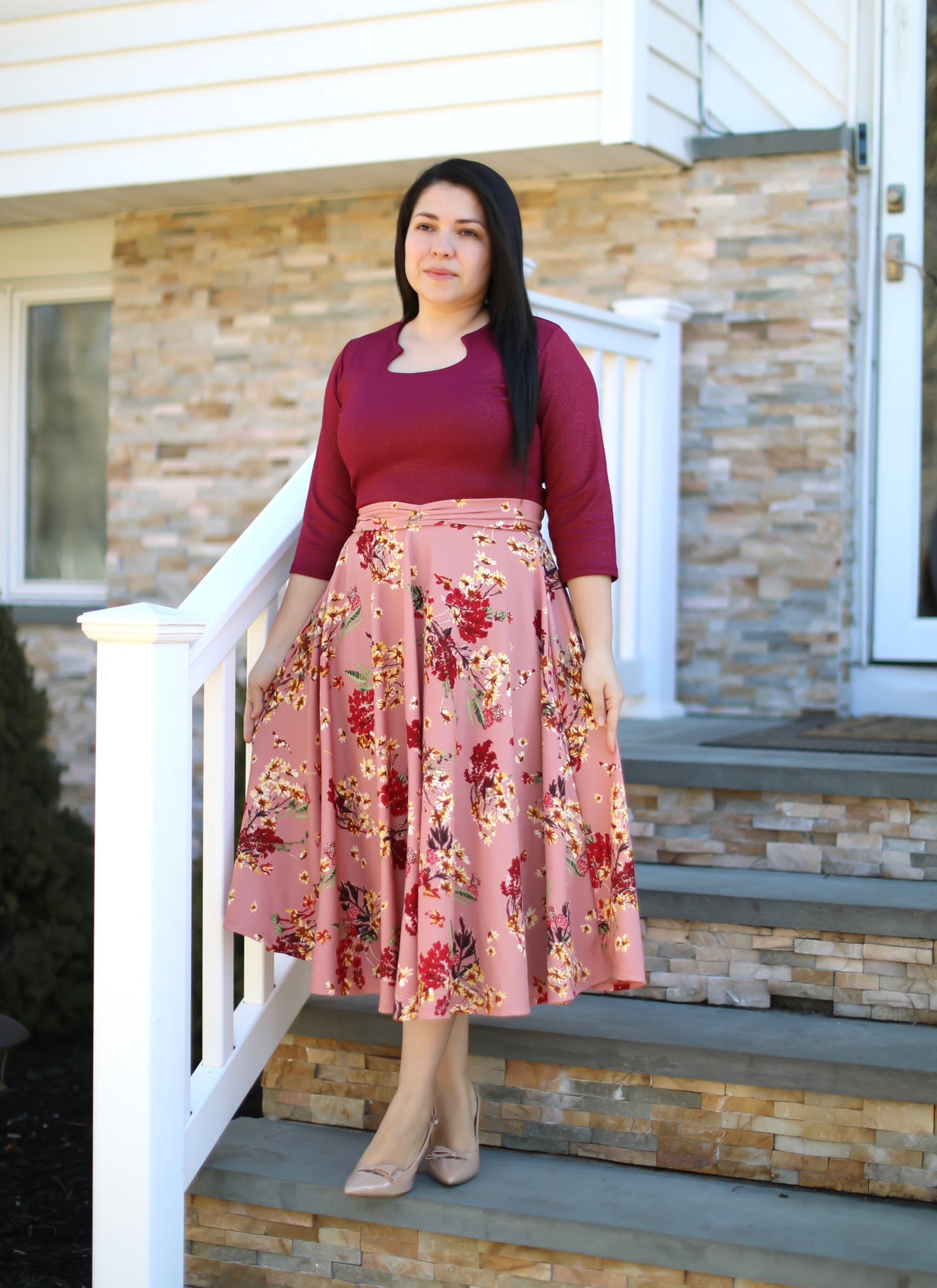 Patricia Burgundy / Mauve Midi Dress