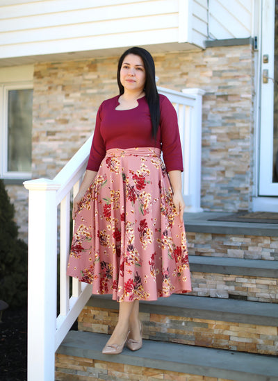 Patricia Burgundy / Mauve Midi Dress