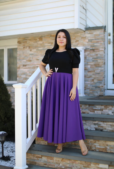 Sheika Black / Purple Maxi Dress