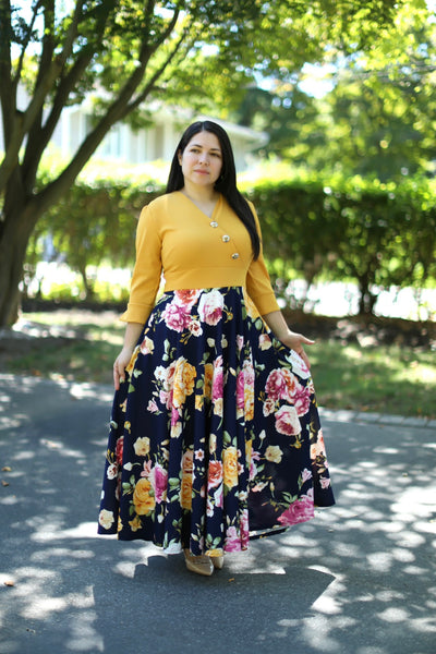 Elaine Mustard Maxi Dress