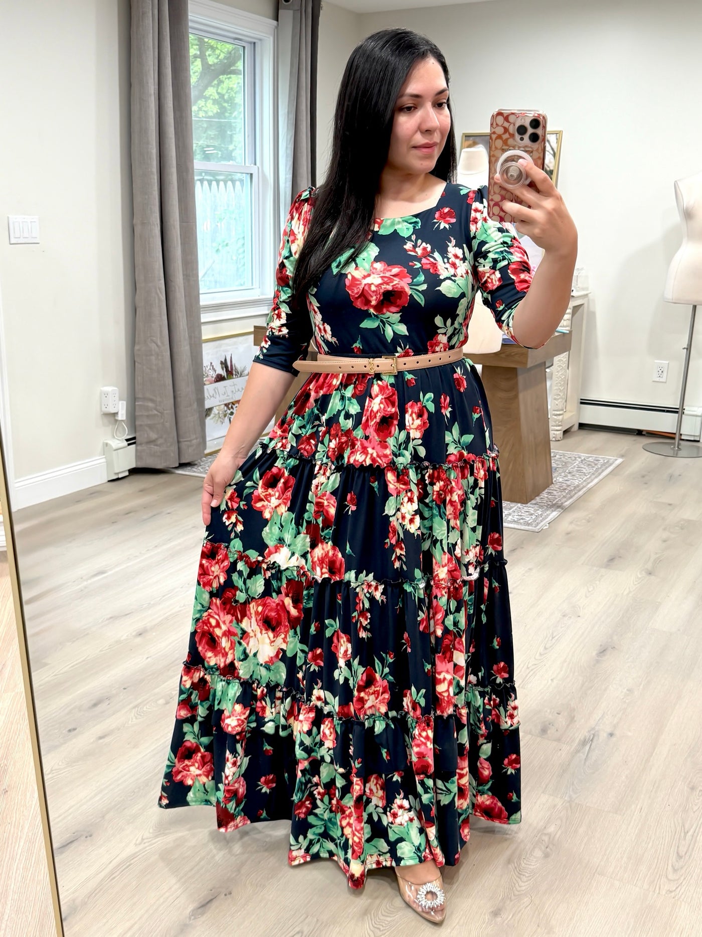 Soft Fabric Floral Maxi Dress