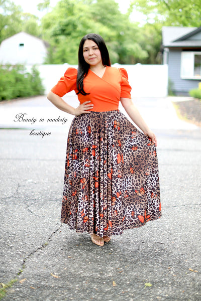 Orange Butterflies Maxi Dress