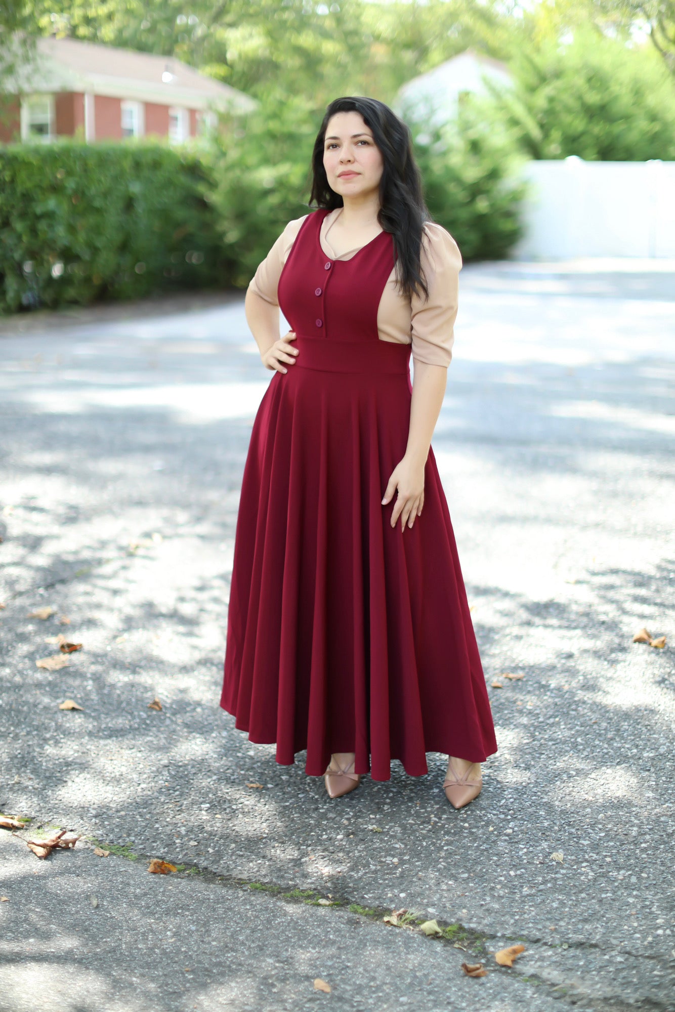Zoe Burgundy jumper Maxi Dress
