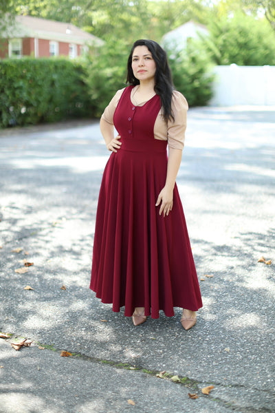 Zoe Burgundy jumper Maxi Dress