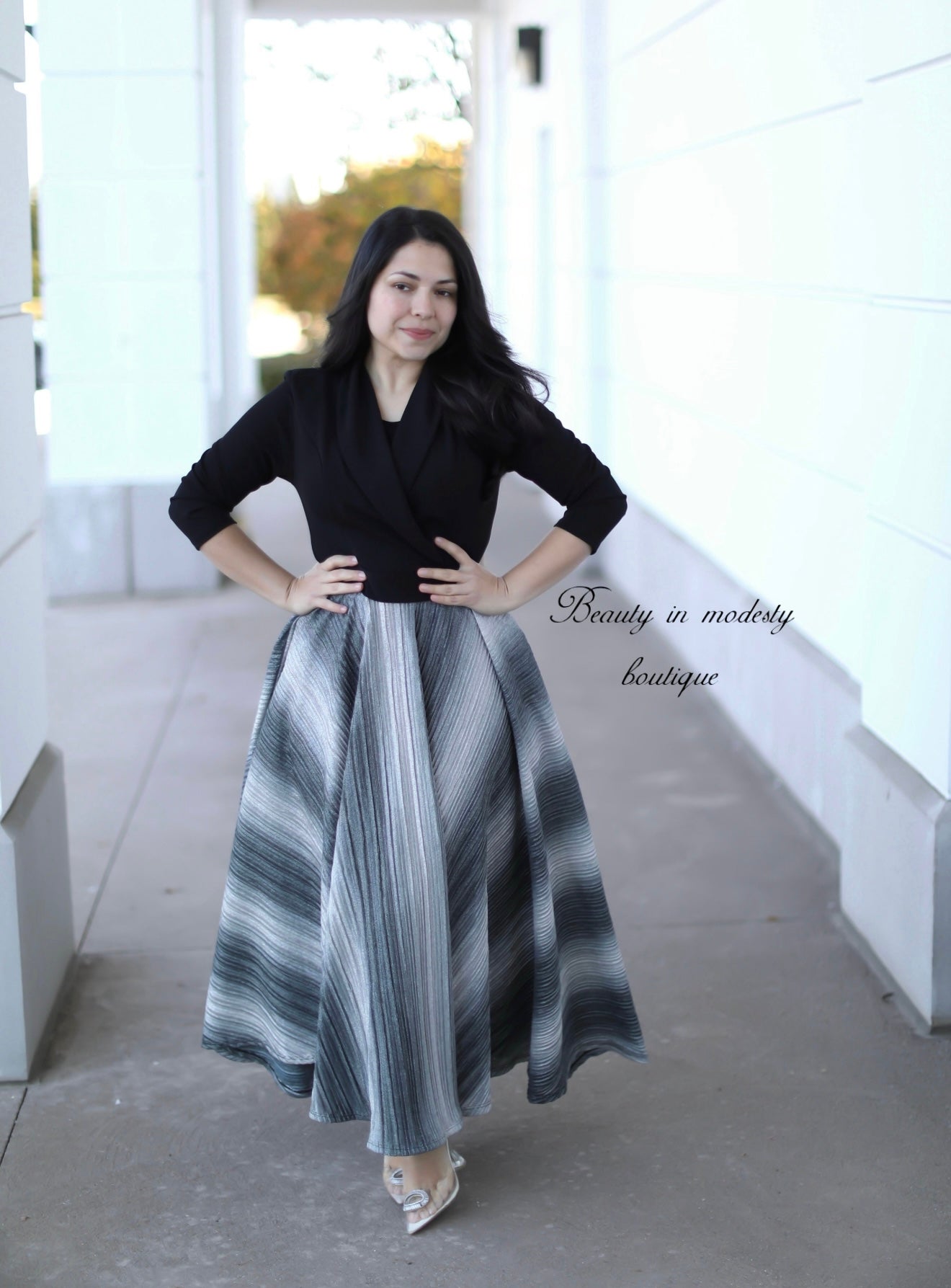 Abigail Black Holiday Maxi Dress