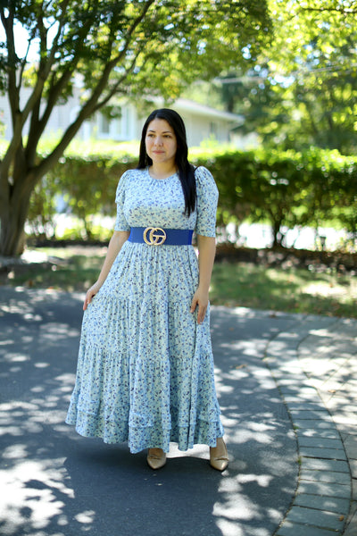 Blue Floral Maxi Dress