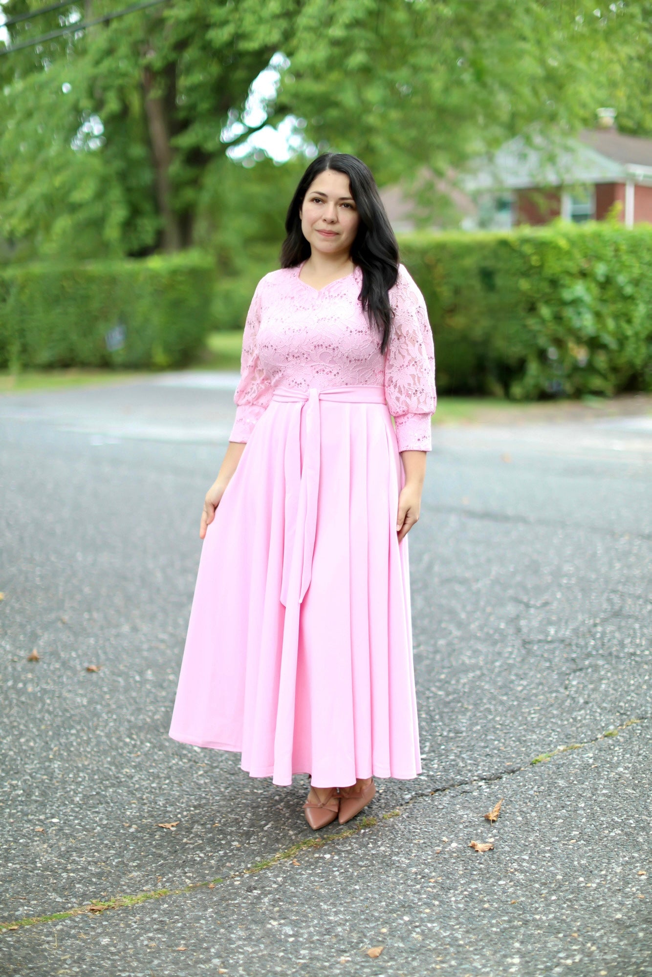 Pink Sequins Maxi Dress