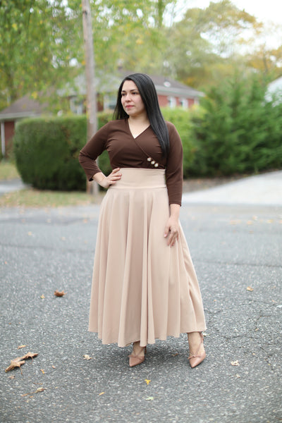 Nude Maxi Skirt