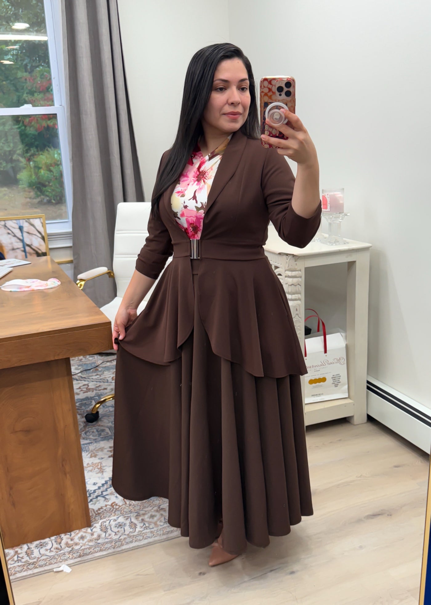 Brown High Low Blazer