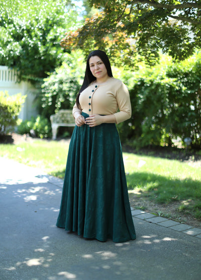 Claudia Beige / Hunter Buttons Maxi Dress