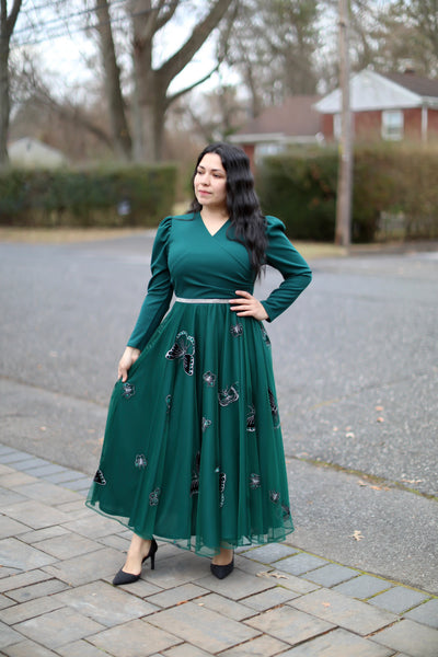 Kelly Green Tulle Maxi Dress