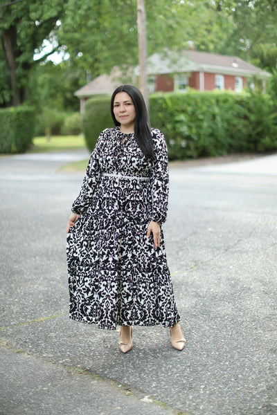 Keny Black & White Maxi Dress