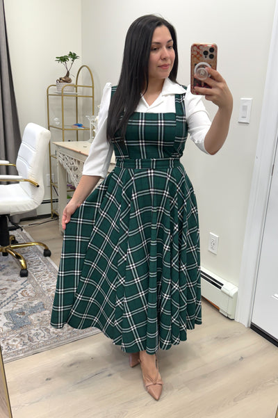Green White Overall Maxi Dress