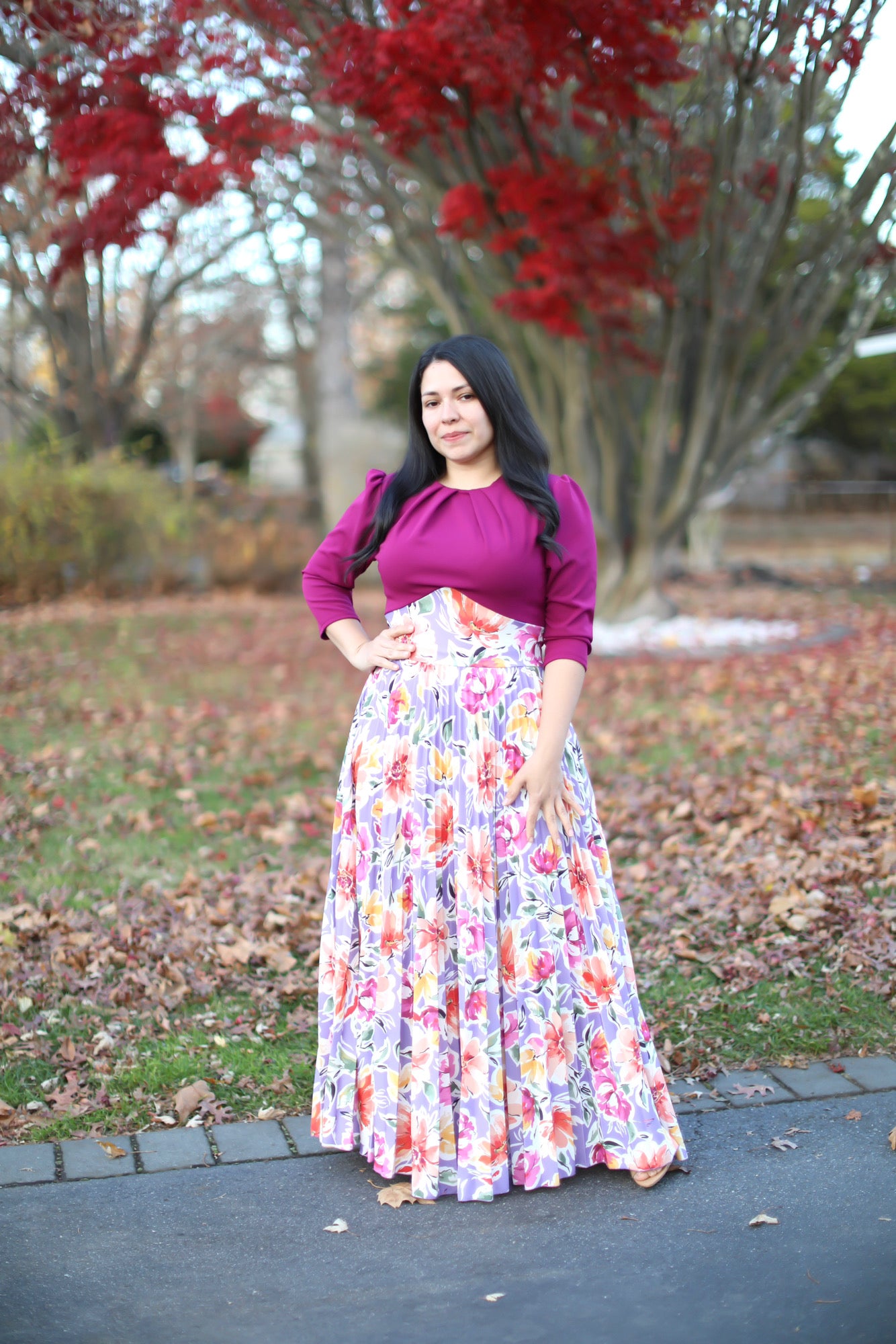 Lilibeth Purple Floral Maxi Dress