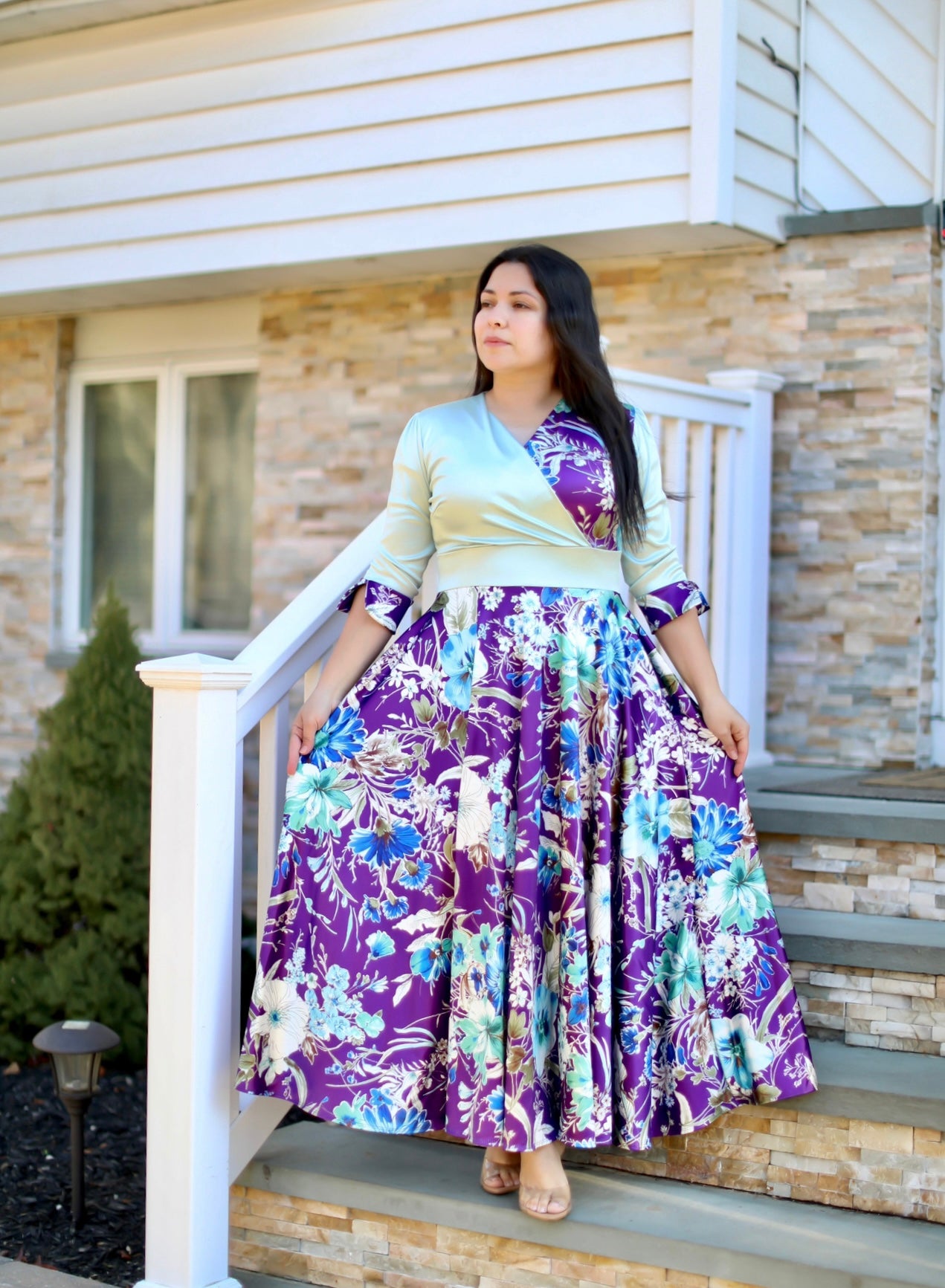 Cloe Floral Mint Maxi Dress