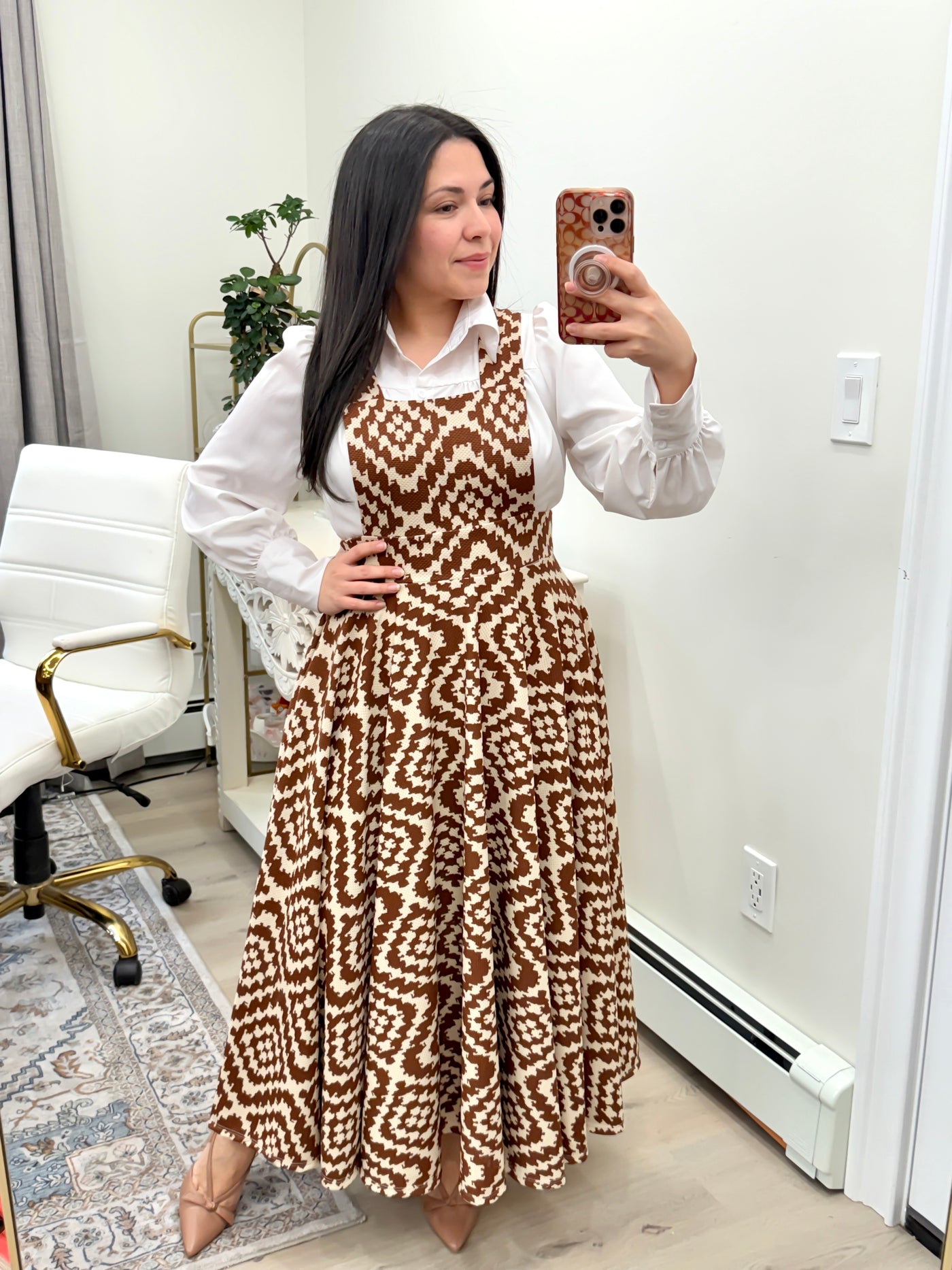 Beige Cream Overall Maxi Dress