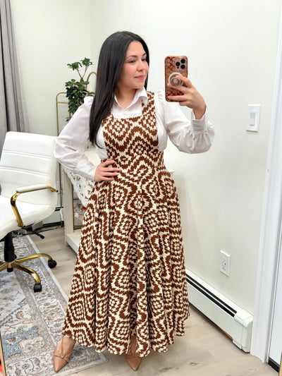 Beige Cream Overall Maxi Dress