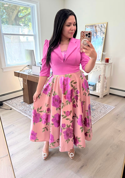 Pink Metallic Maxi Dress