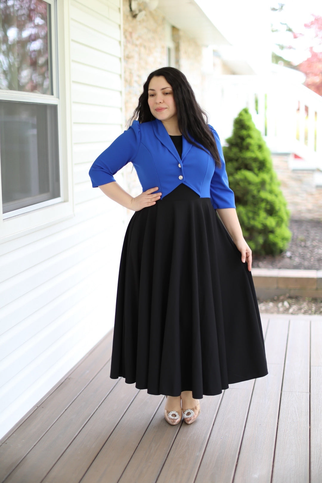 royal blue blazer dress Royal Princess Blue Couture Dress Coat