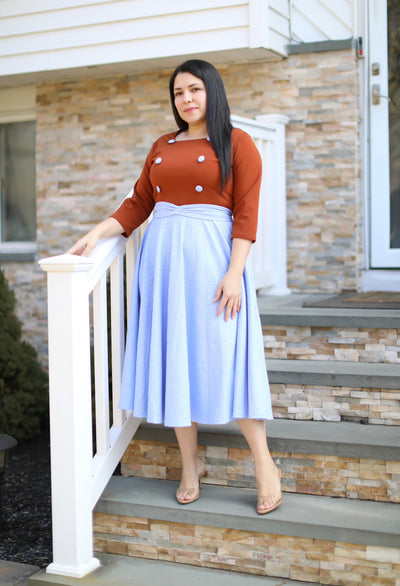 Patricia celeste Brown Midi Dress