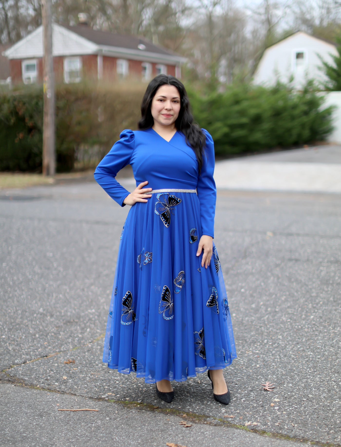 Royal Blue Tulle Maxi Dress