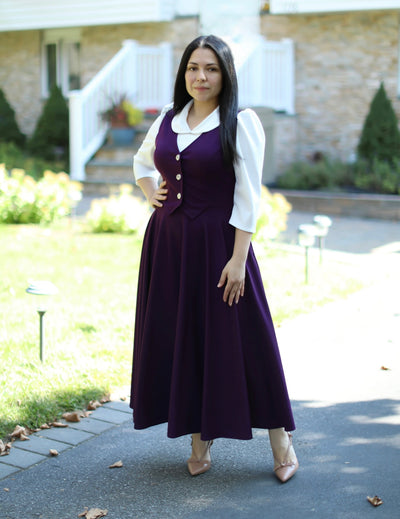 Purple White Overall Maxi Dress
