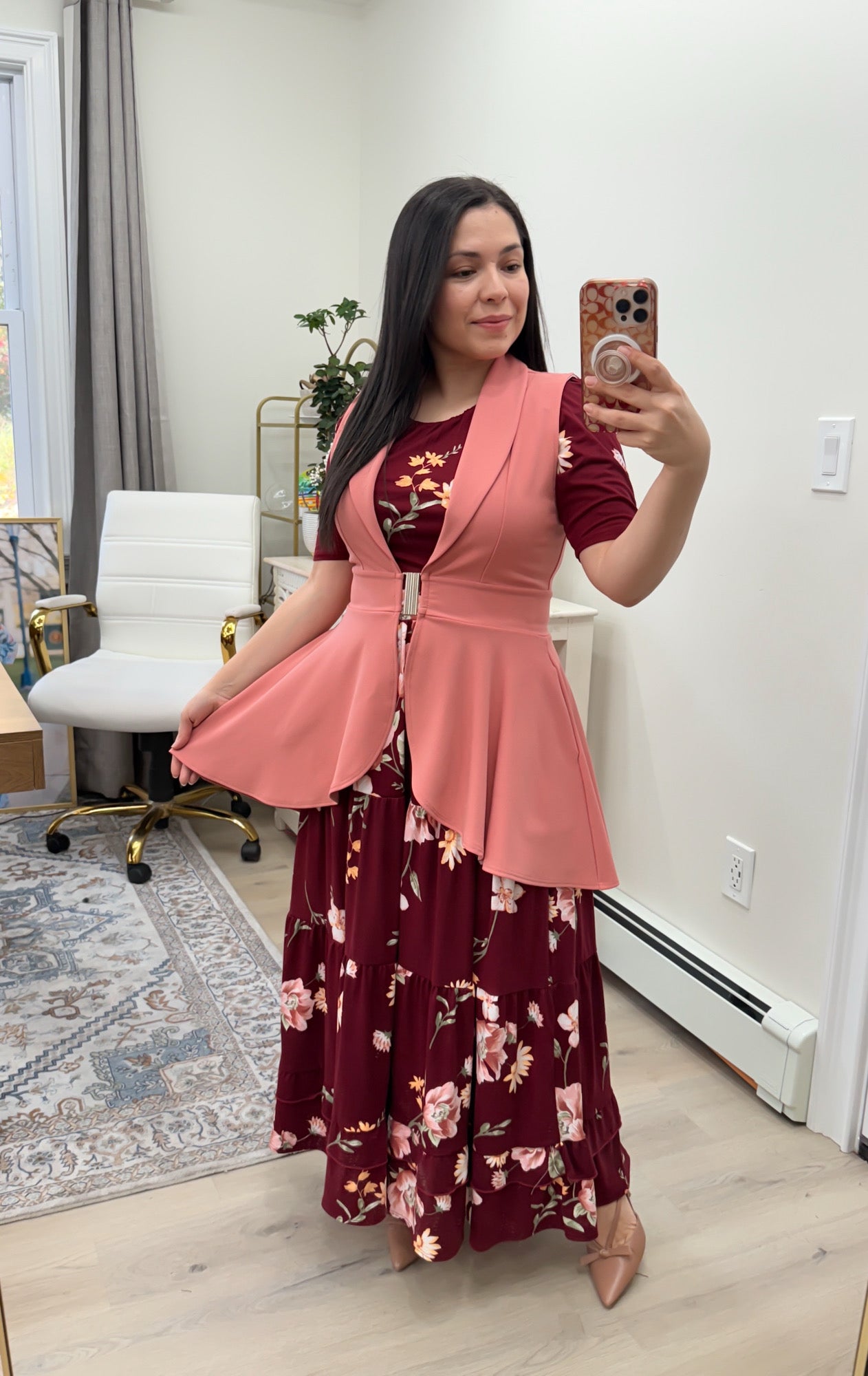 Marsala (rosa vieja) High Low Blazer