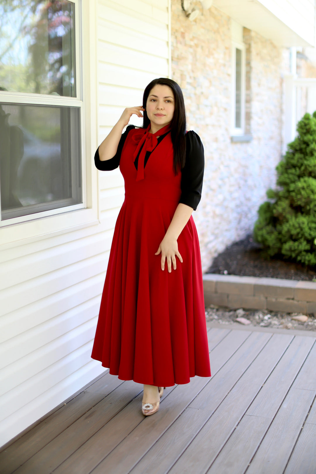 red and black overall dress Plaid Overall Dress (S) Small Red Tartan Vintage Pinafore
