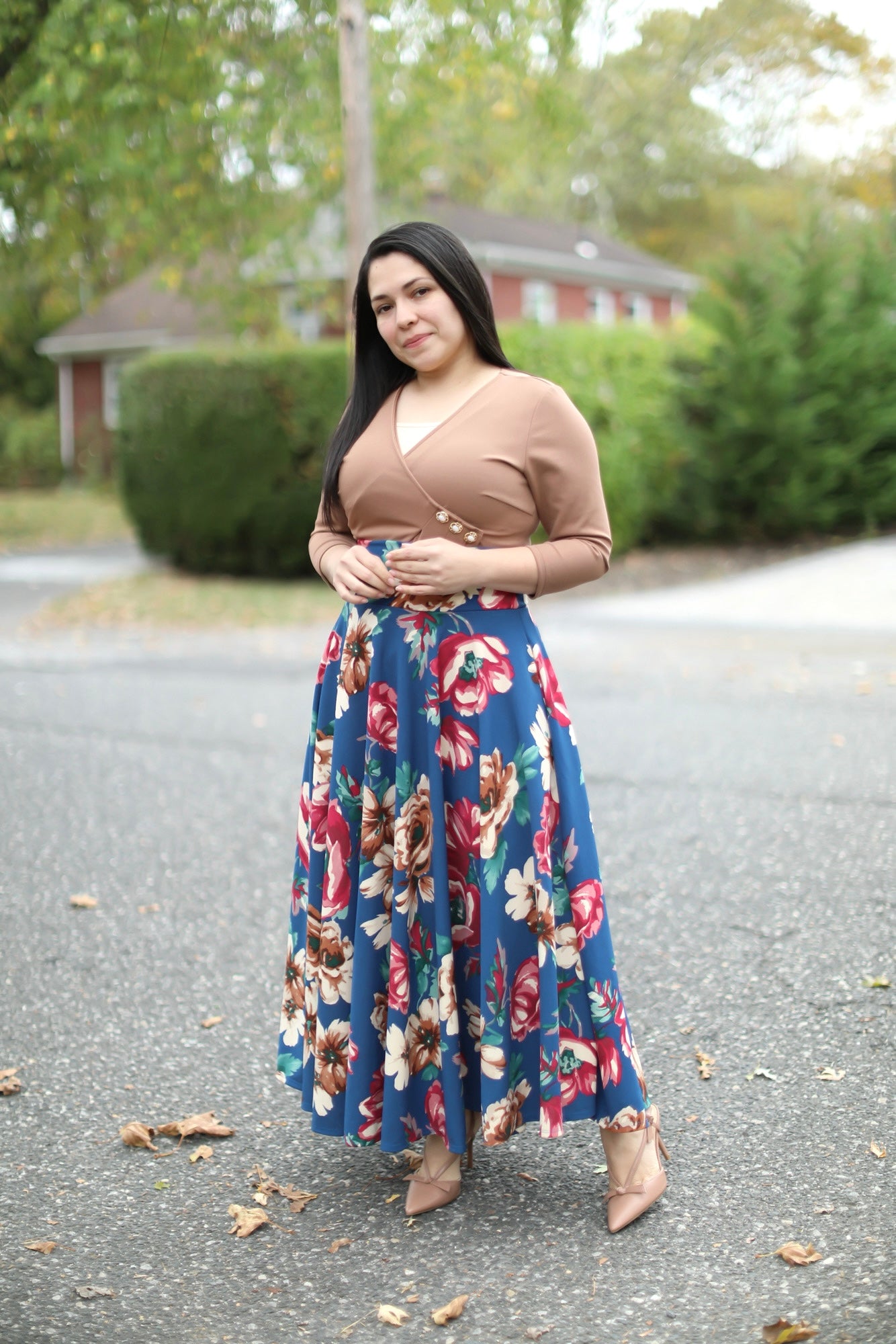 Royal Floral Maxi Skirt