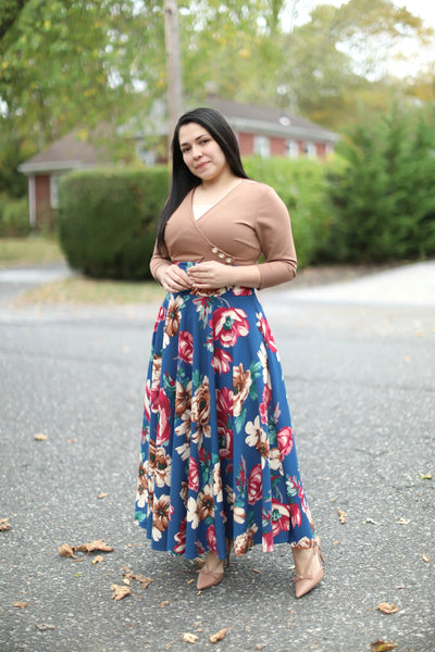 Royal Floral Maxi Skirt