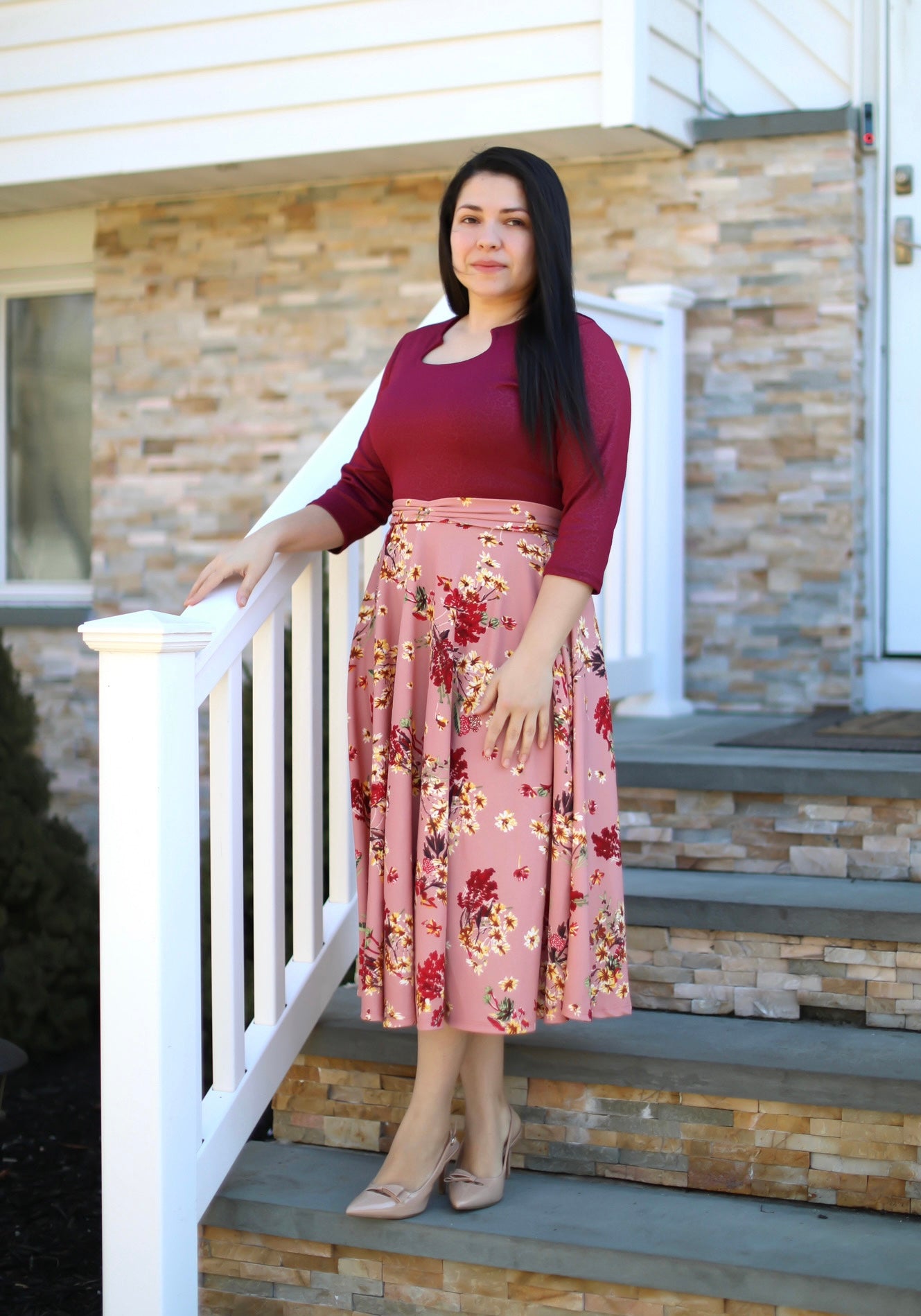 Patricia Burgundy / Mauve Midi Dress