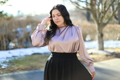 Sofia Mauve Rushed Top