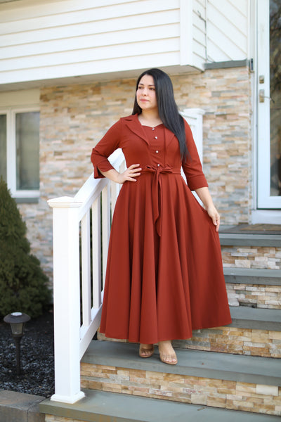 Eliana Rust Maxi Dress