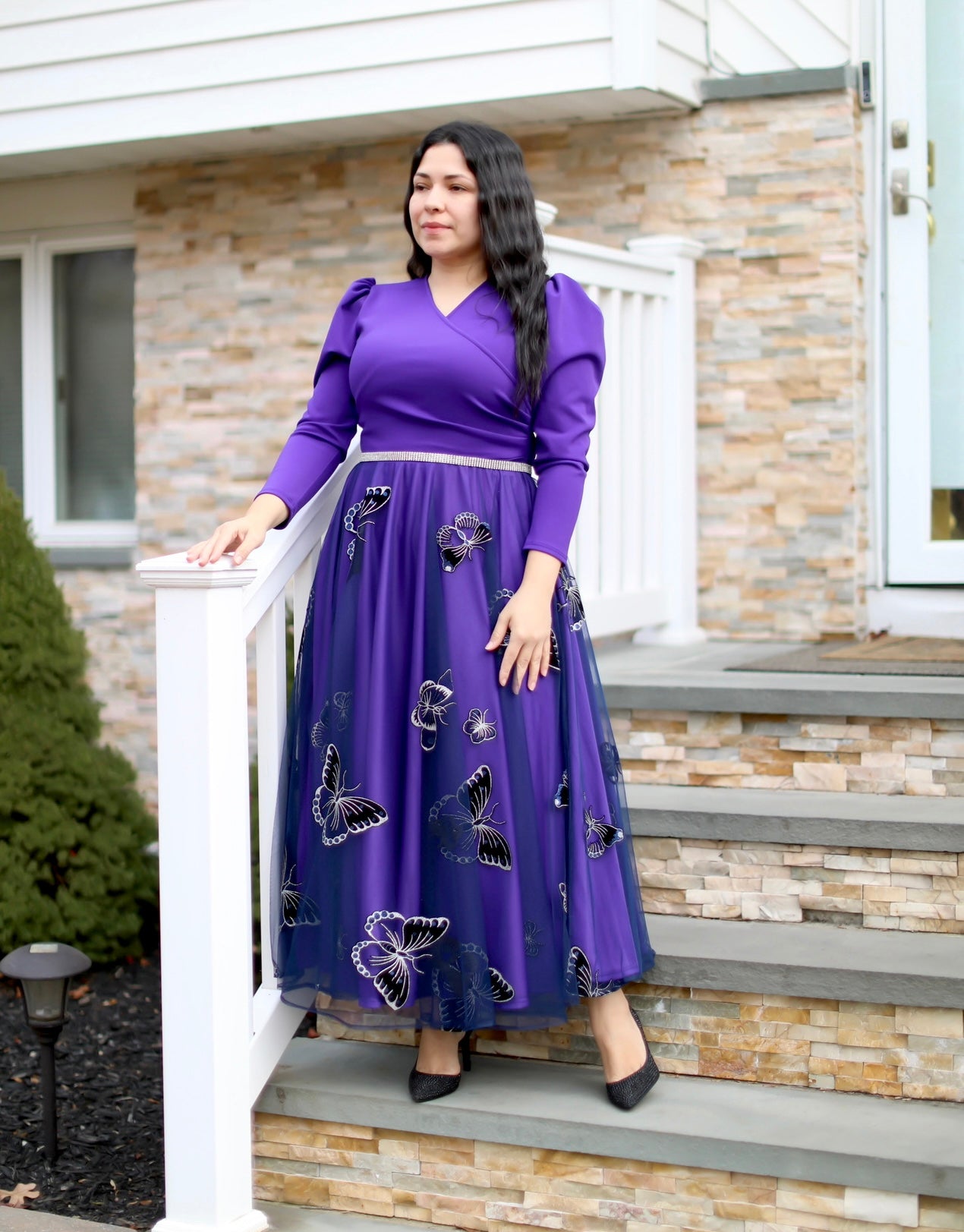 Purple Tulle Maxi Dress