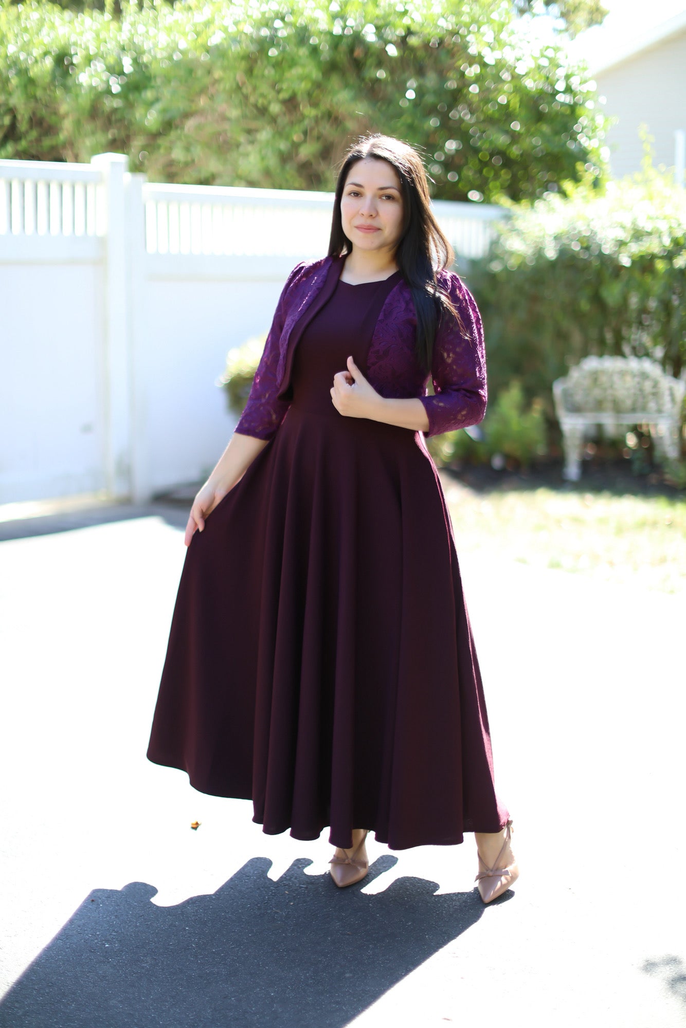 Eggplant Lace Maxi Dress