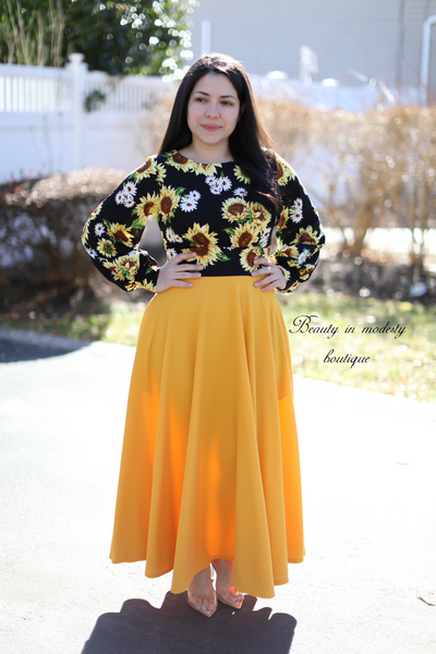 Sunflowers Mustard Maxi Dress