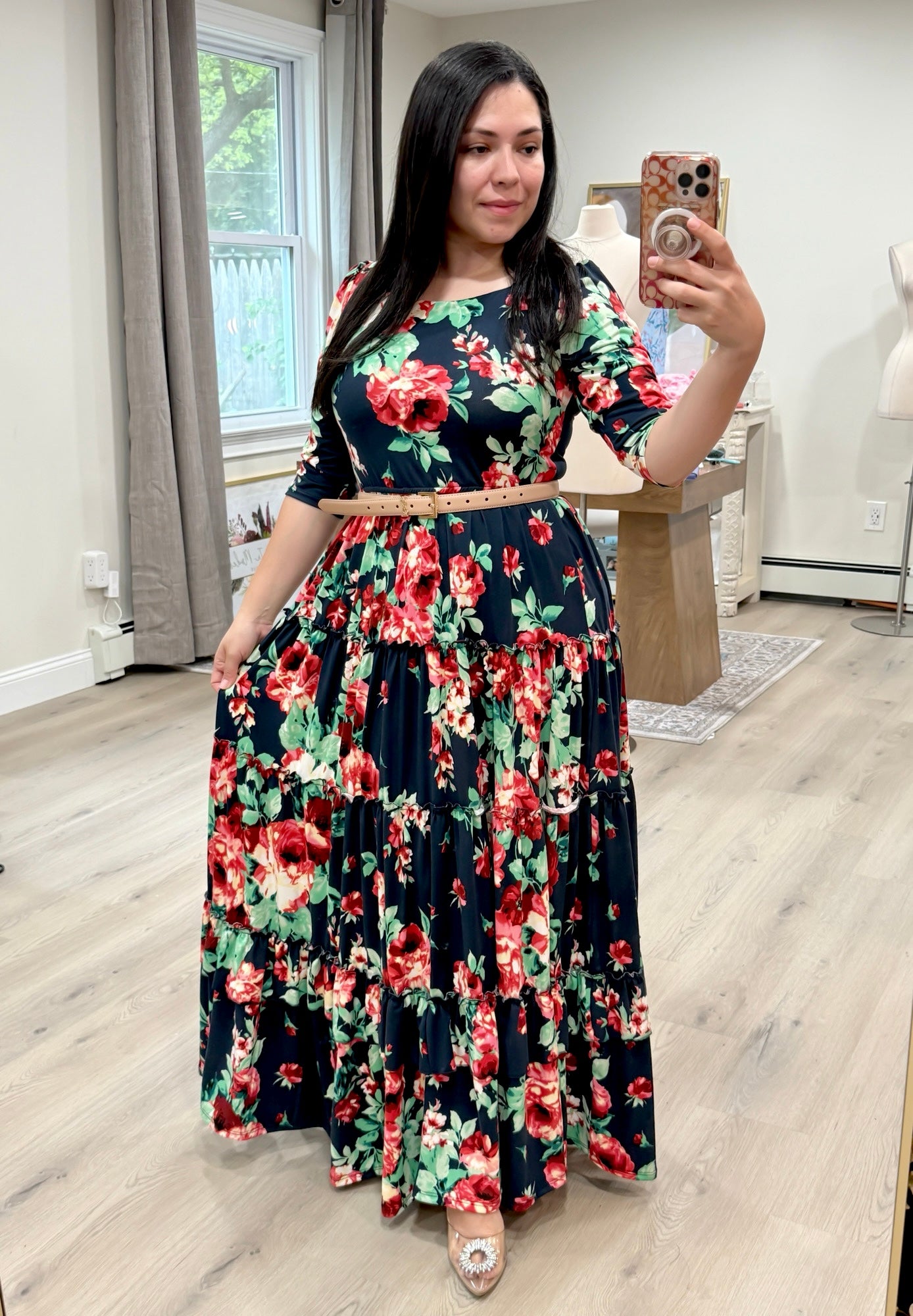 Soft Fabric Floral Maxi Dress