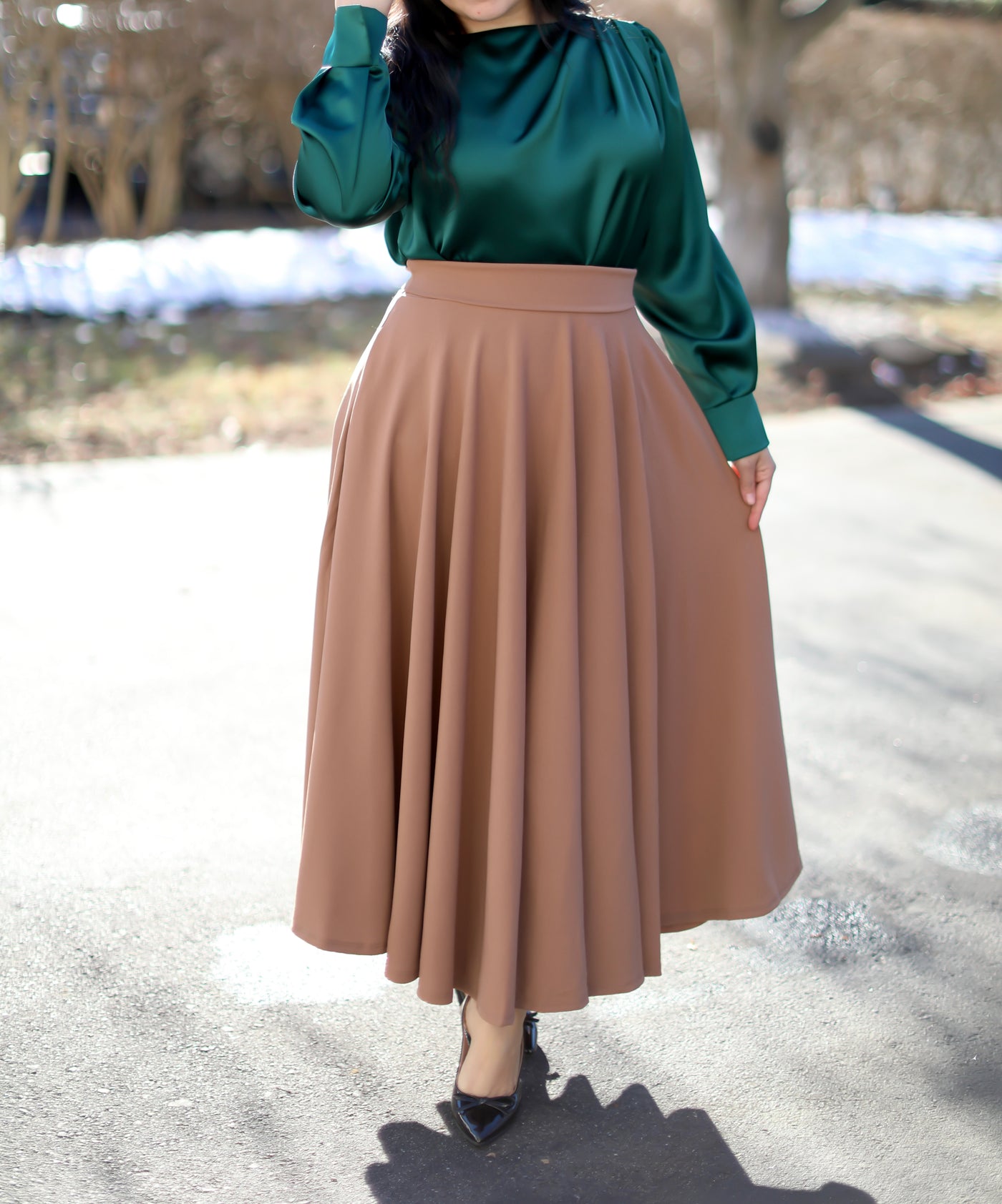 Kakhi Maxi Skirt